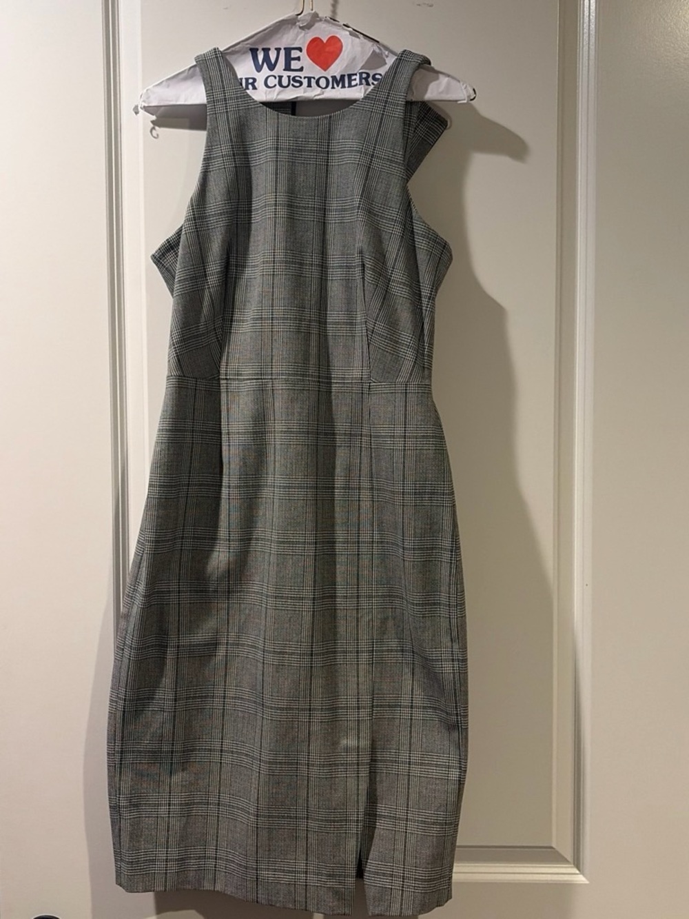 Banana Republic Grey Plaid Midi Sheath Dress